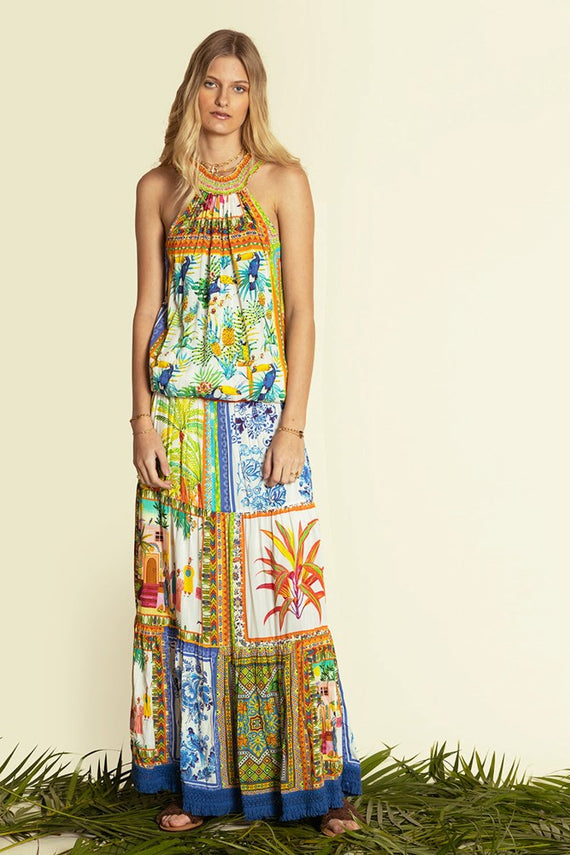 Mombasa Halter Dress Blue